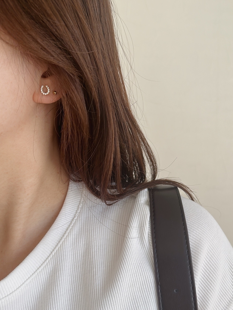 S925 shiny horse shoe pierce