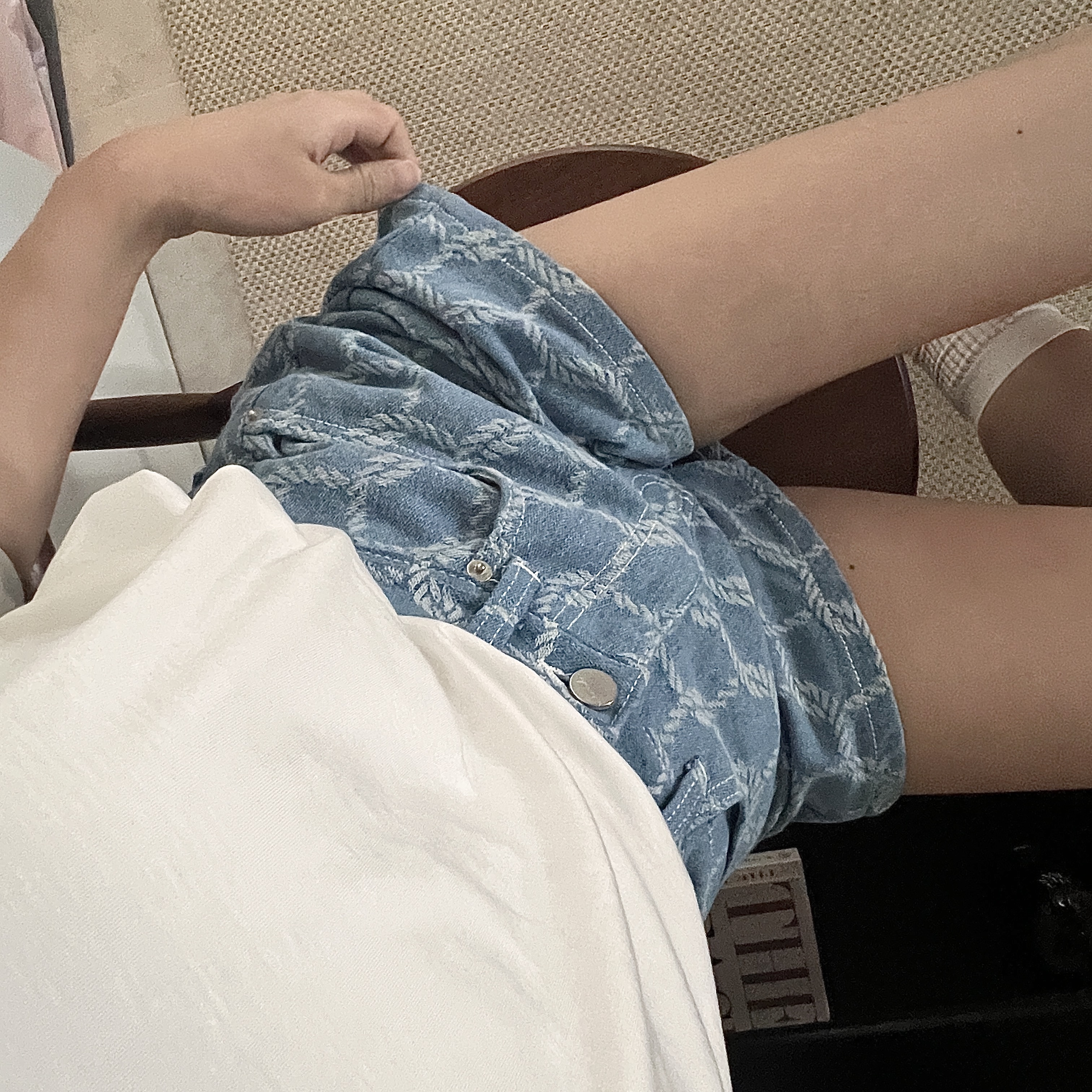 穿搭必備單品✨麻花繩牛仔短褲