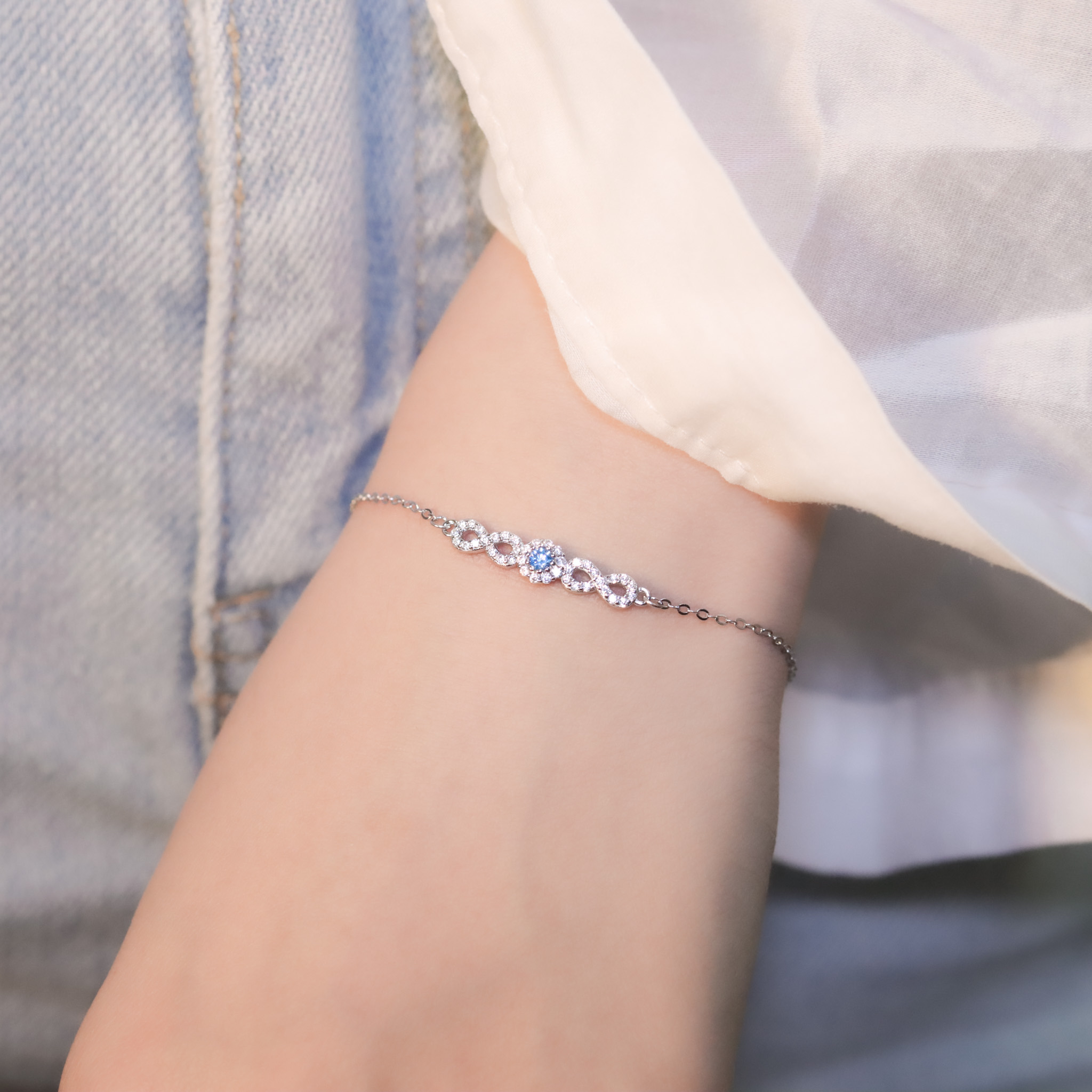 | 925純銀・白金 | 漫藍無止境手鏈 | BR1386 |