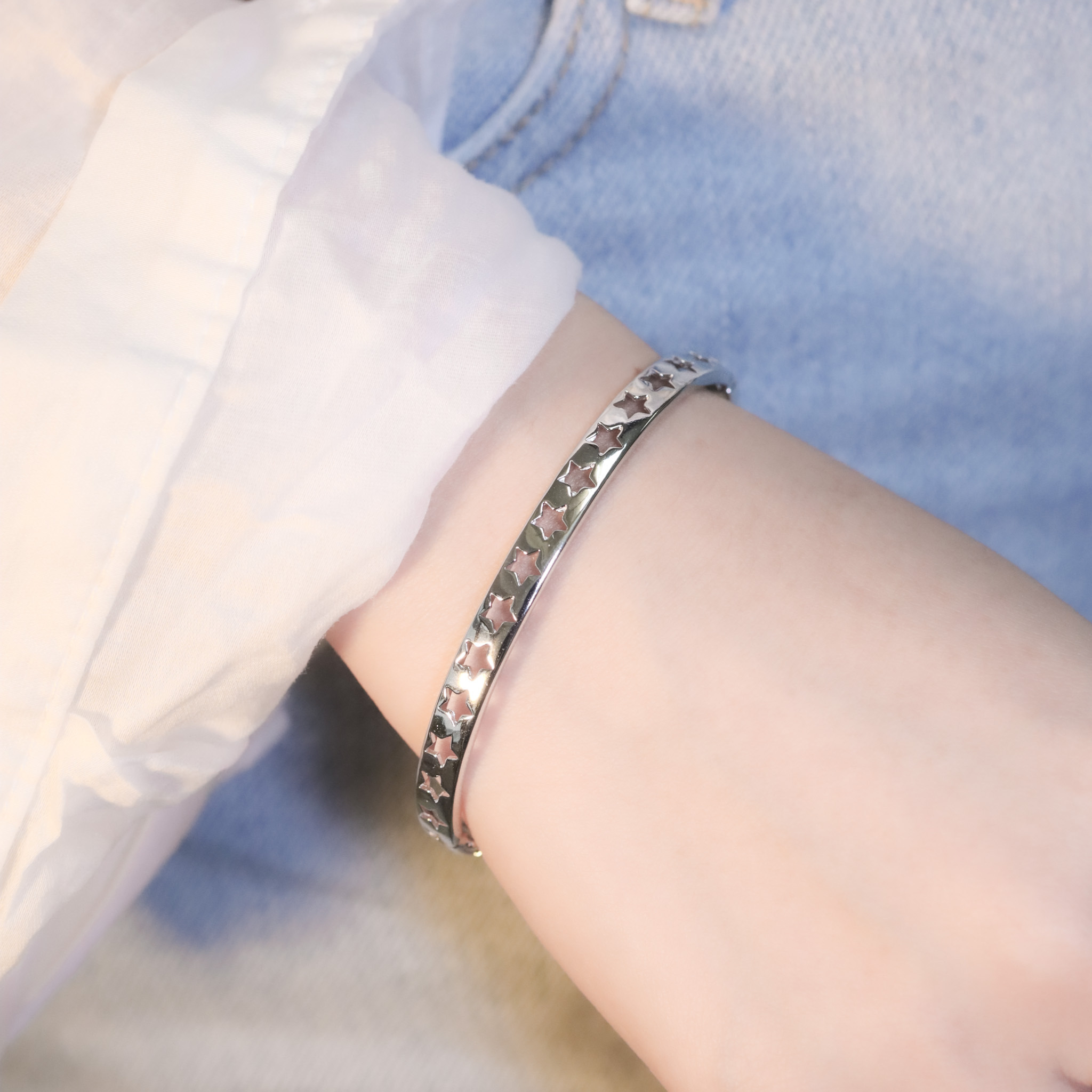 | 925純銀・厚鍍白金 | 漫星光影手鐲 | BR1372 |