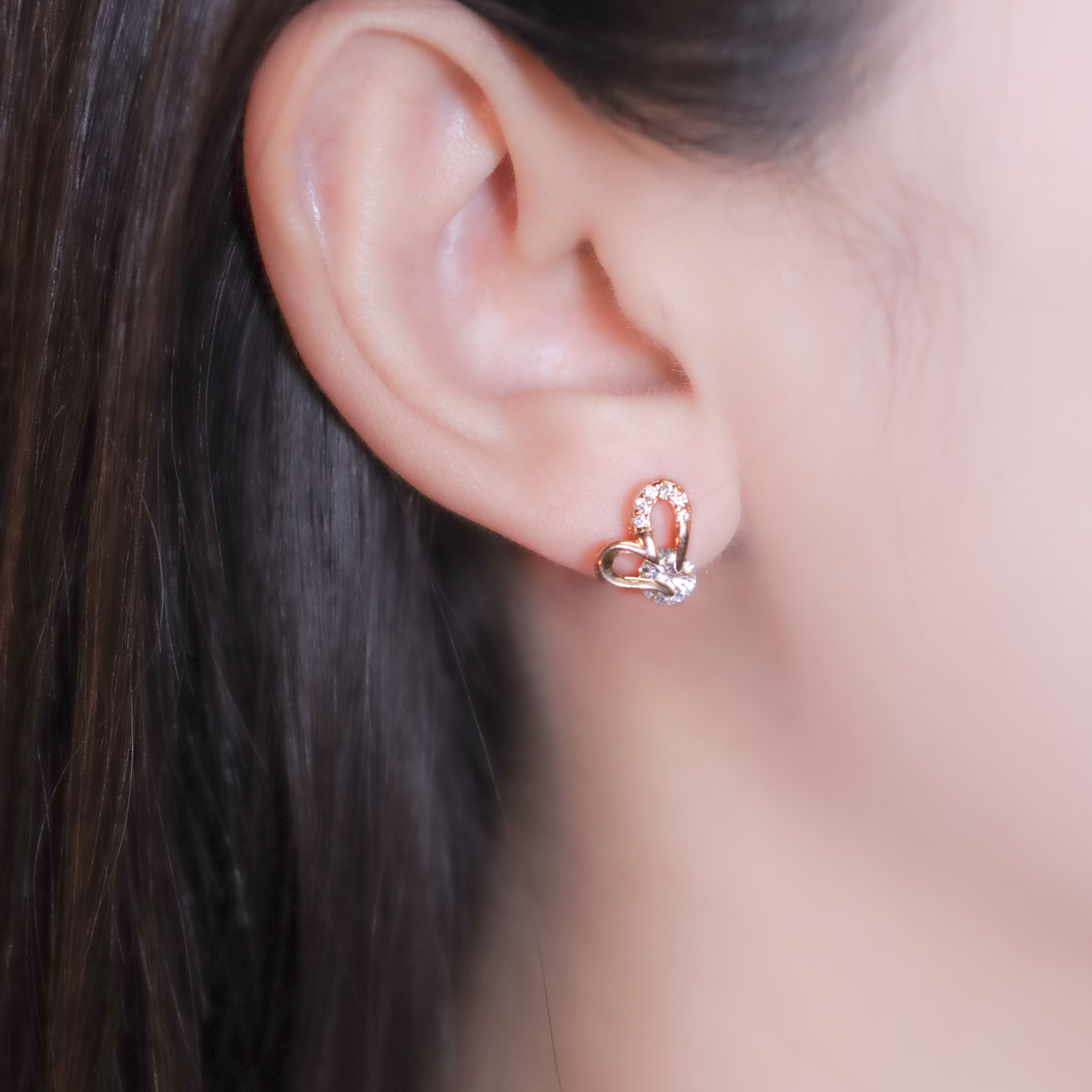 | 925純銀・白金・玫瑰金 | 滿滿的心意耳環 (銀/玫瑰金) | EA1017 |