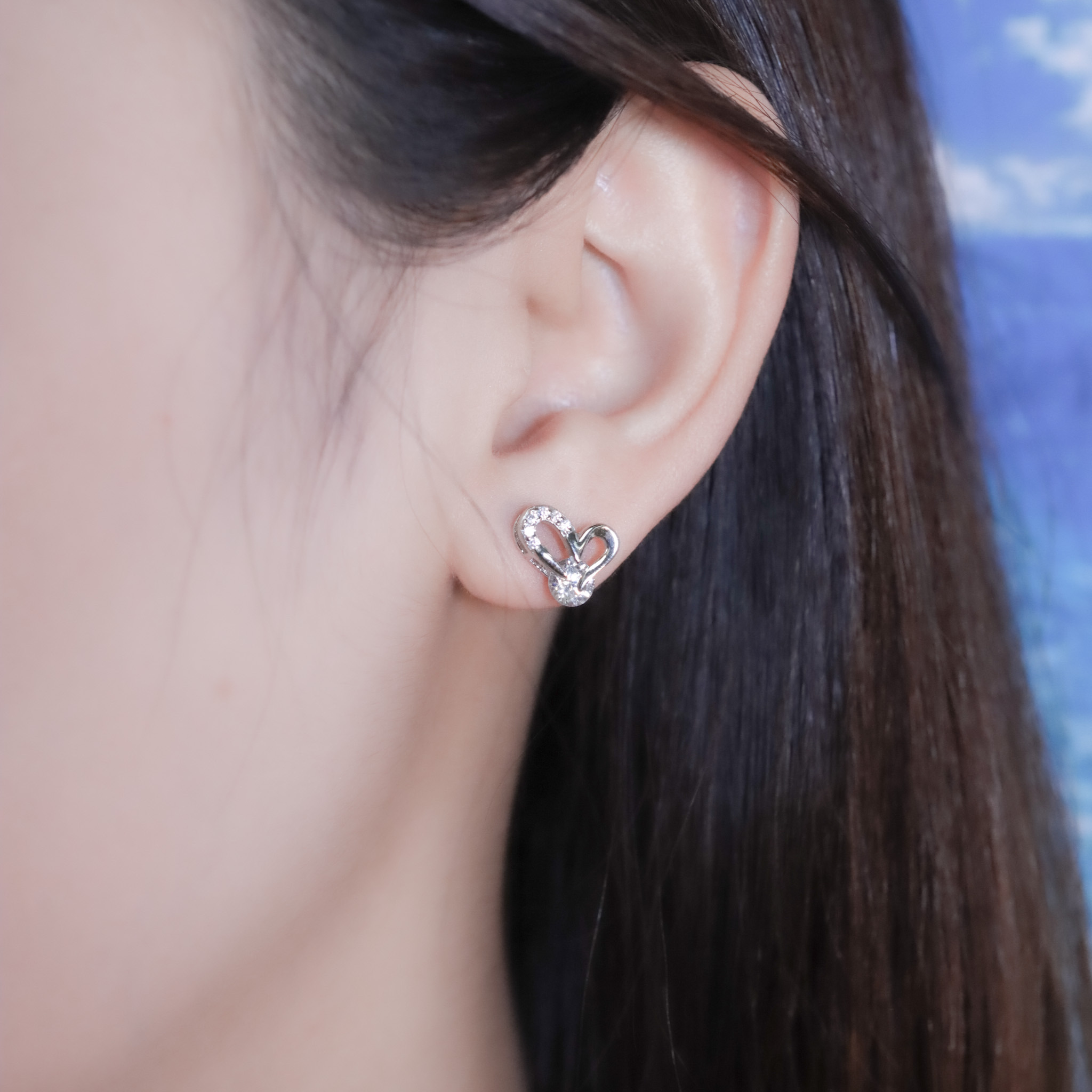 | 925純銀・白金・玫瑰金 | 滿滿的心意耳環 (銀/玫瑰金) | EA1017 |