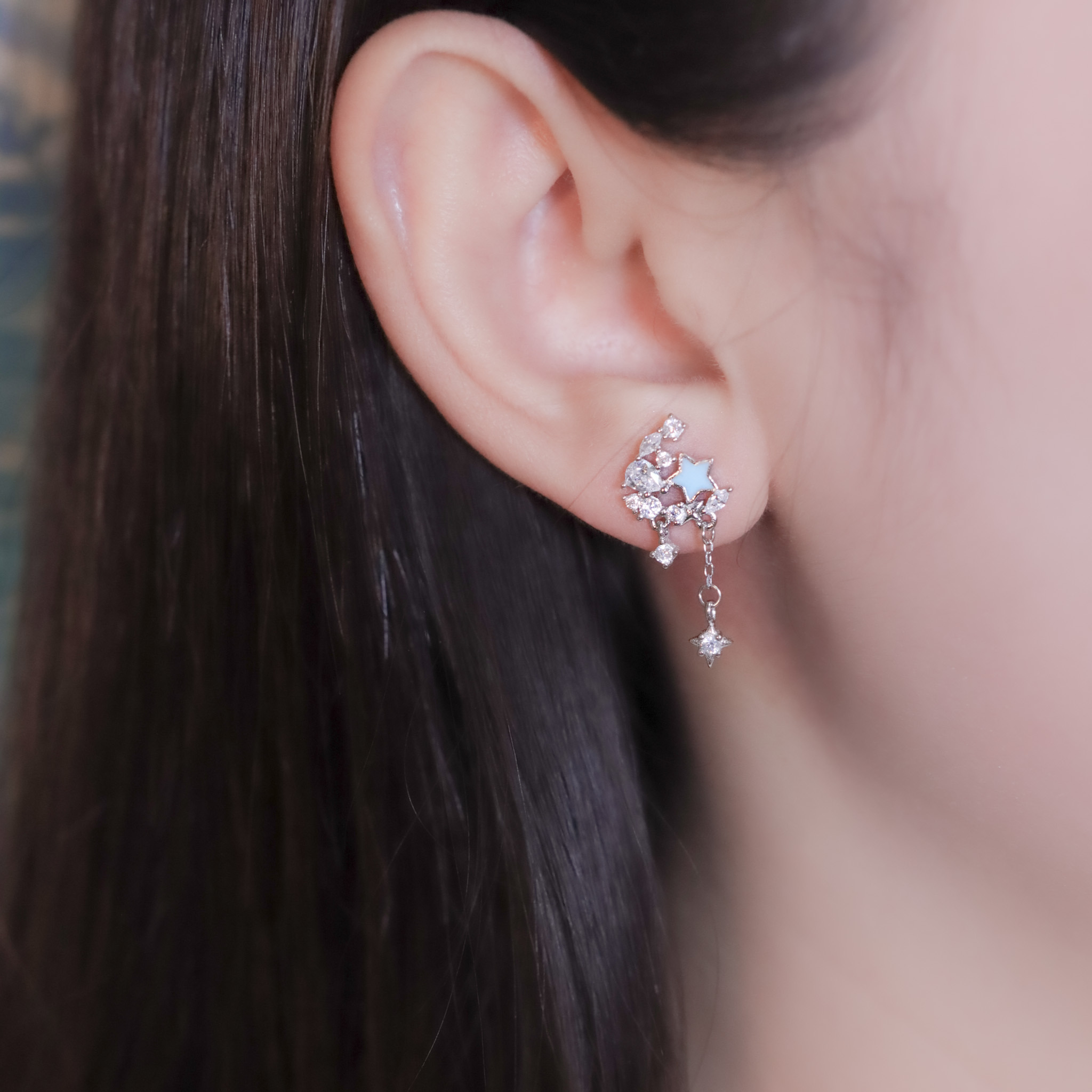 | 925純銀・白金 | 有趣的陪伴耳環| EA0982 |