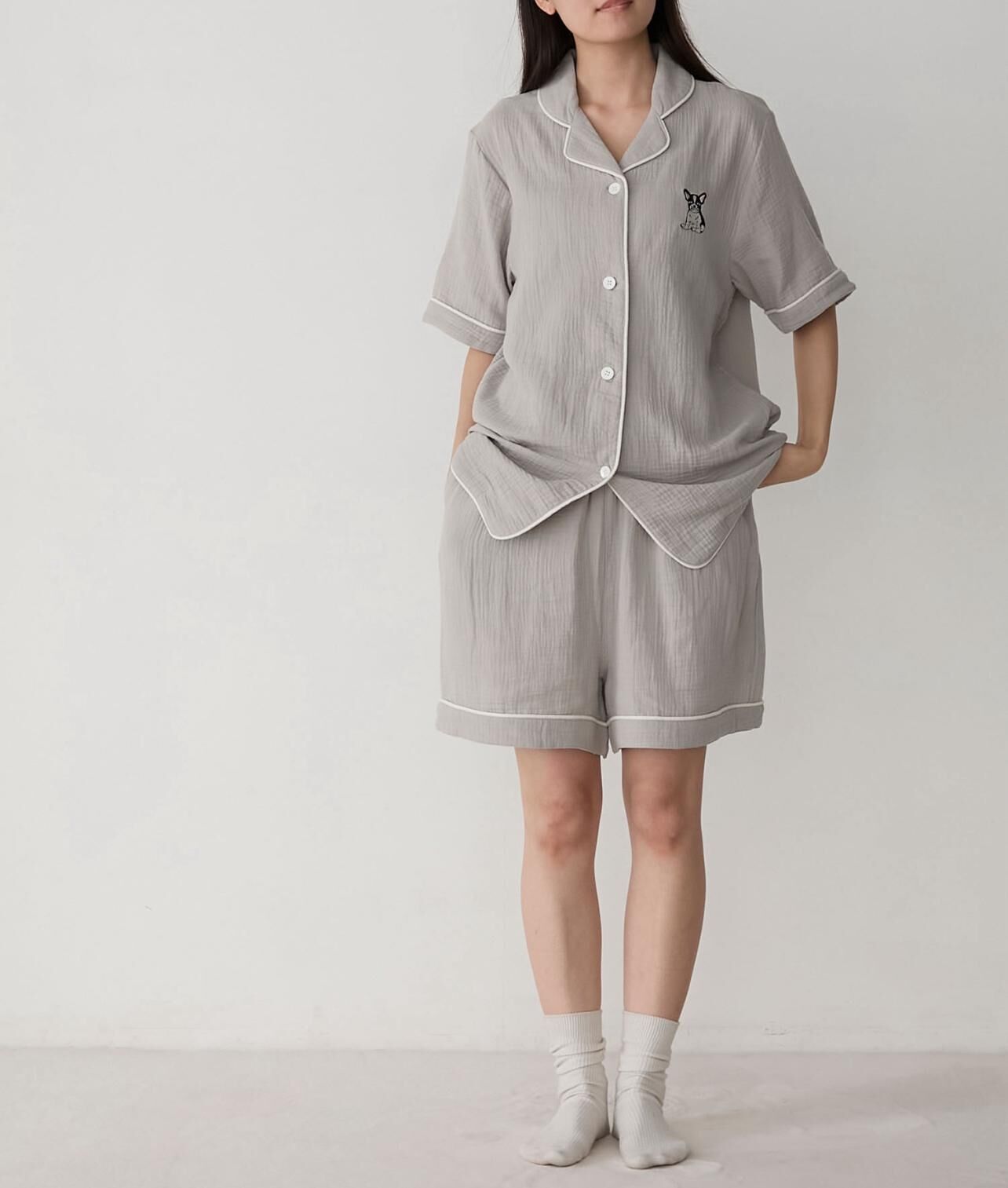 【預購】JN072903 forksy. 刺繡家居服套裝(FREE SIZE)