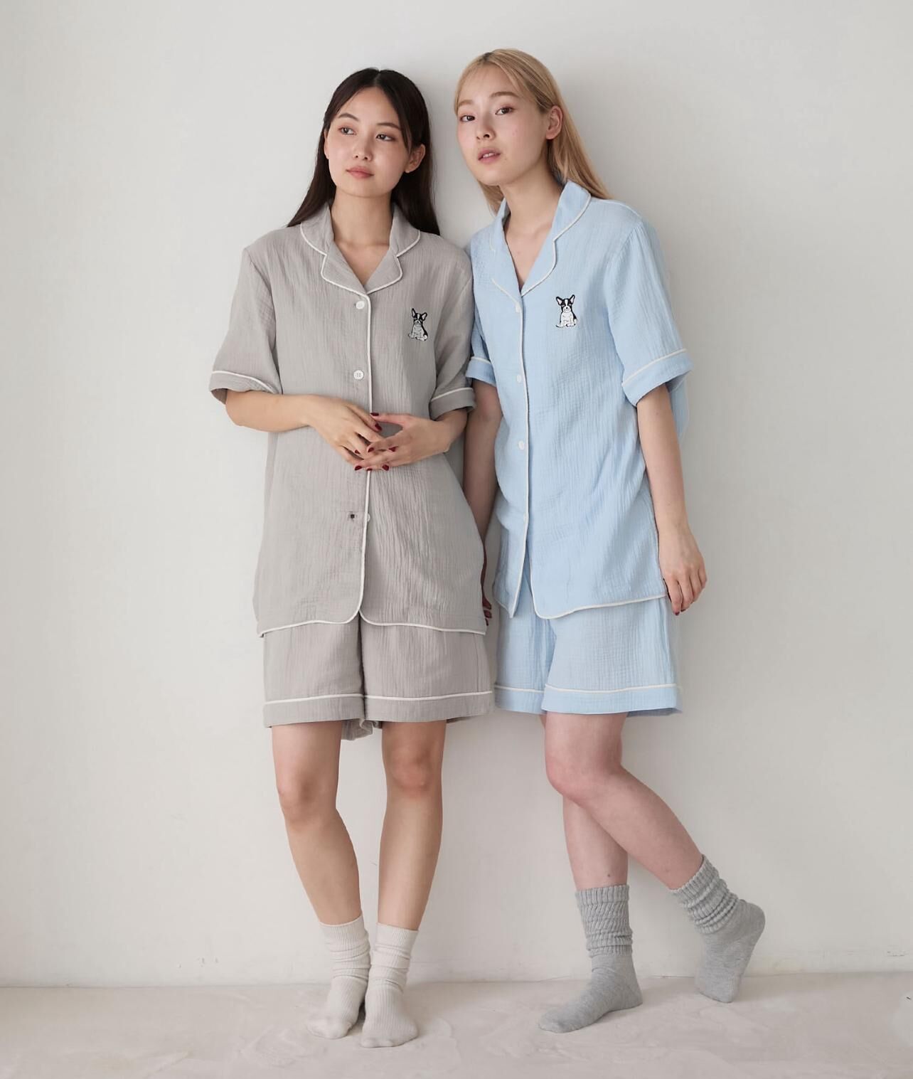 【預購】JN072903 forksy. 刺繡家居服套裝(FREE SIZE)