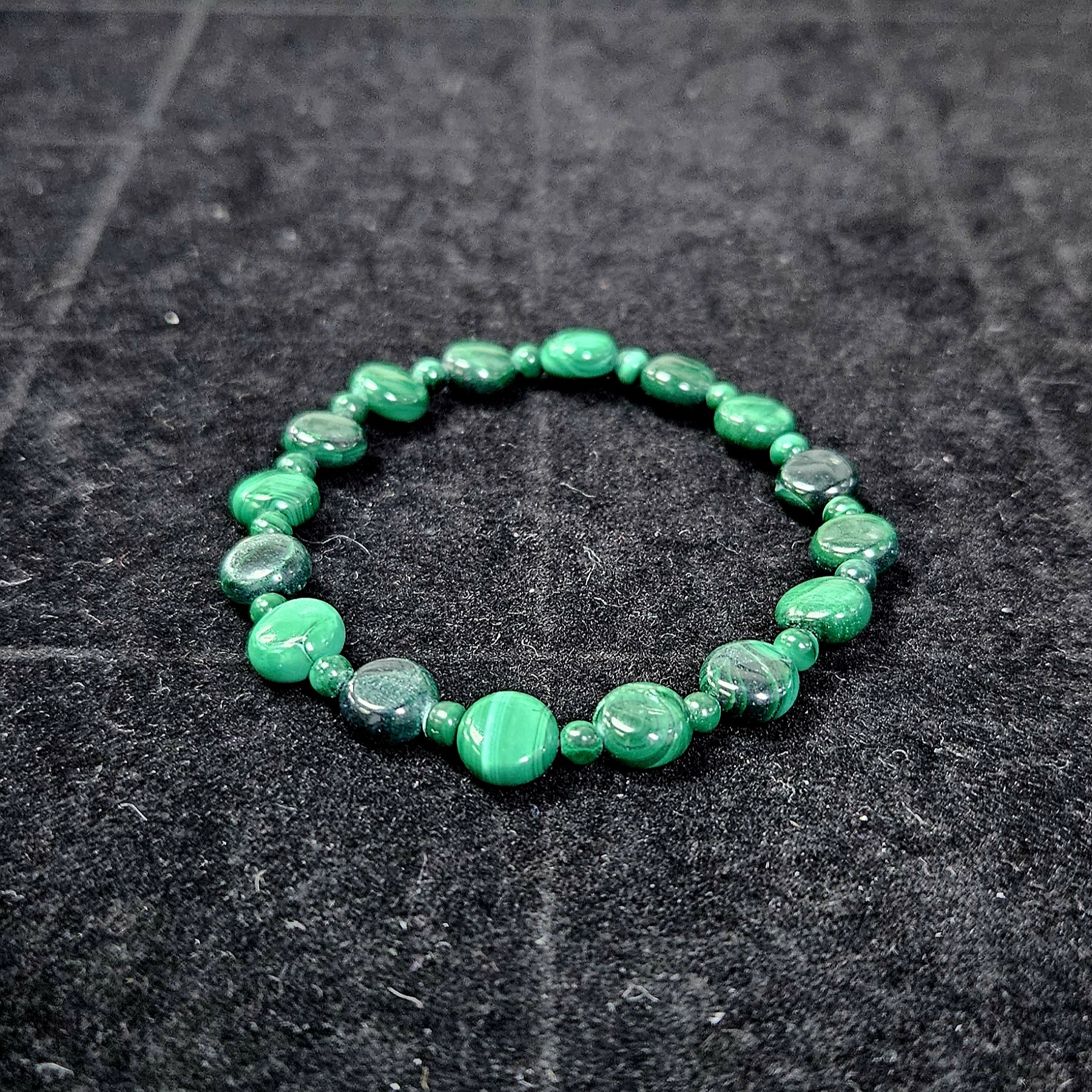 🔮能量水晶🔮 扁圓孔雀石金錢手鍊 (H7 CR142)