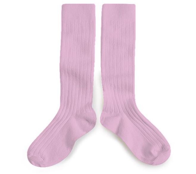 (預購) COLLEGIEN 羅紋長襪 La Haute - 127 Rose Dragée 玫瑰糖粉