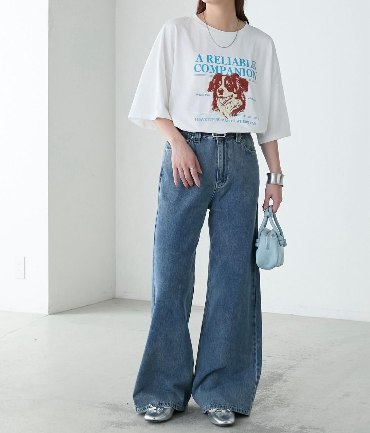 【預購】JN072905 BONLECILL 狗狗圖案短袖上衣(FREE SIZE)