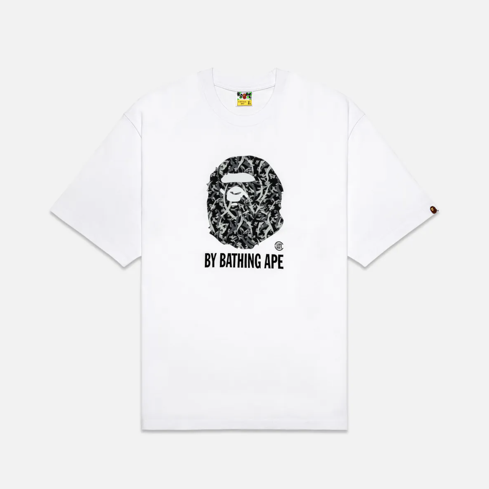 -(B4c04)-BAPE X CLOT A BATHING APE TEE 聯名 荊棘 數位迷彩 短Ｔ黑色/白色-1L73110913