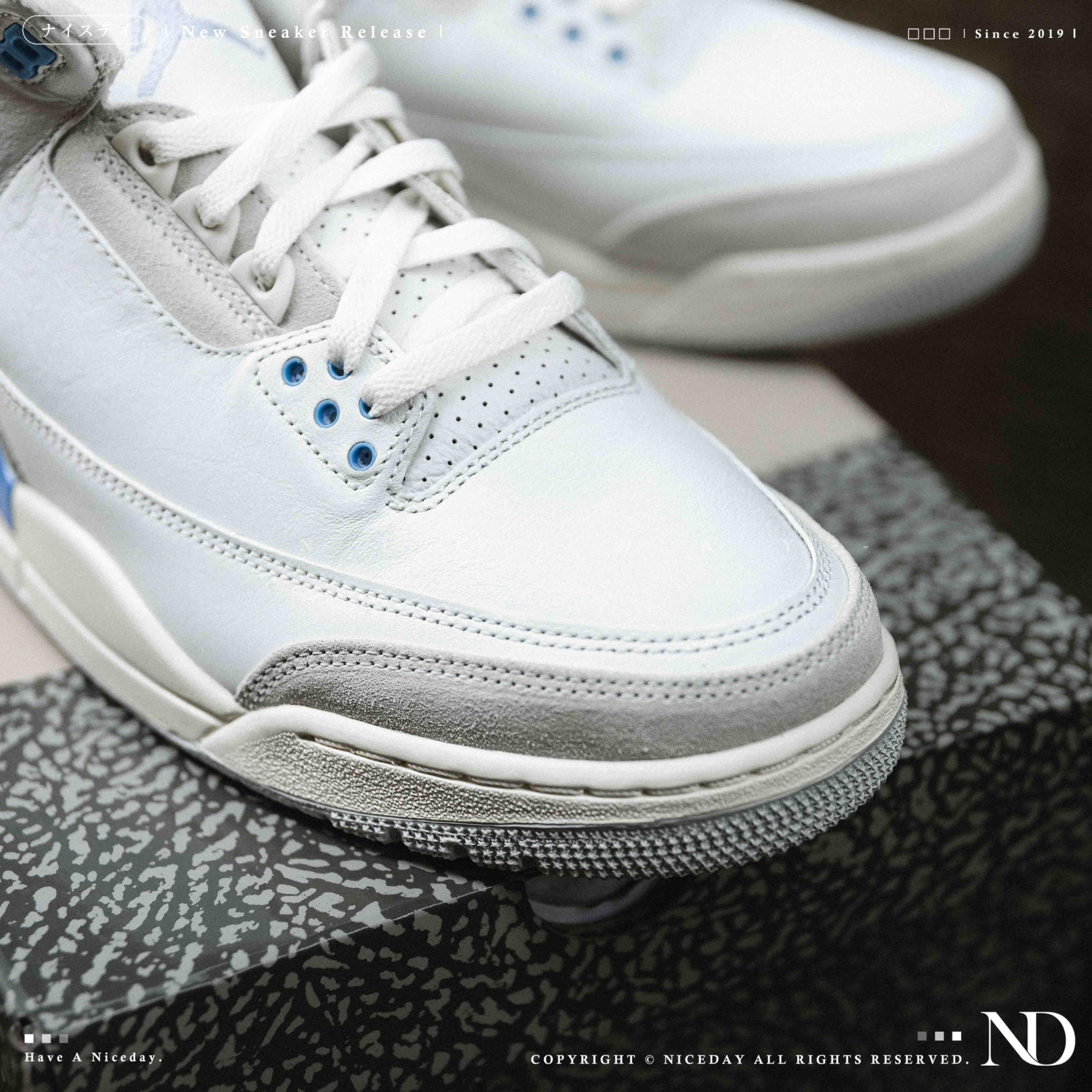 NICEDAY 現貨 Air Jordan 3 Lucky Shorts 幸運星 白藍 米白藍 冰底 白 男鞋 CT8532-101