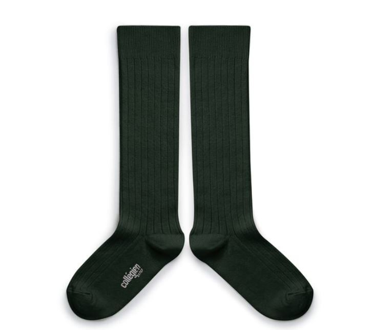 (預購) COLLEGIEN 羅紋長襪 La Haute - 785 Vert Forêt 森林綠