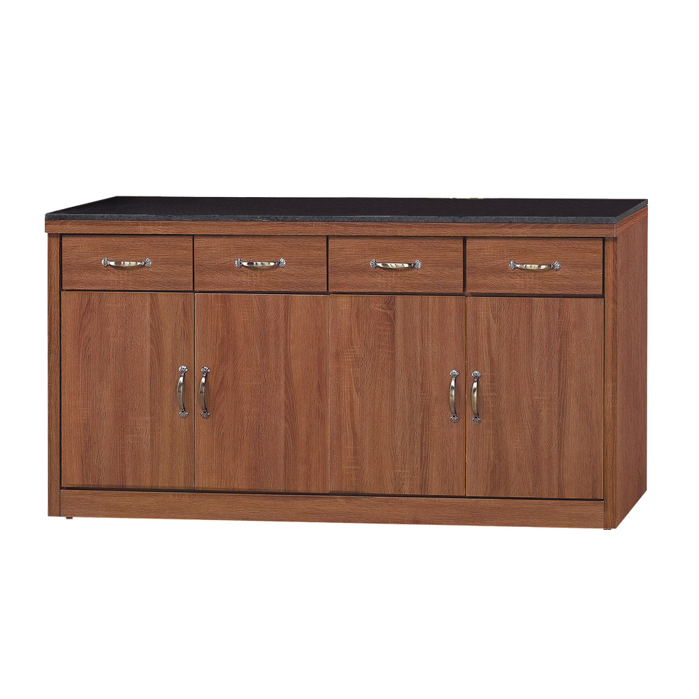 雷倫5.3尺工業風黑色石面收納餐櫃/碗盤櫃/置物矮櫃(下座)