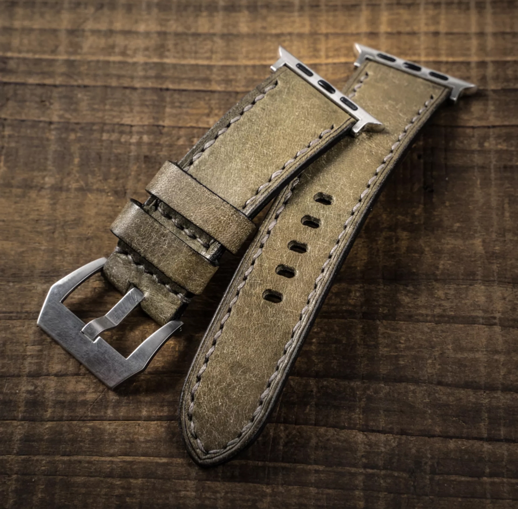 【沃坦】磨砂牛皮錶帶 Apple Watch / 004 灰褐