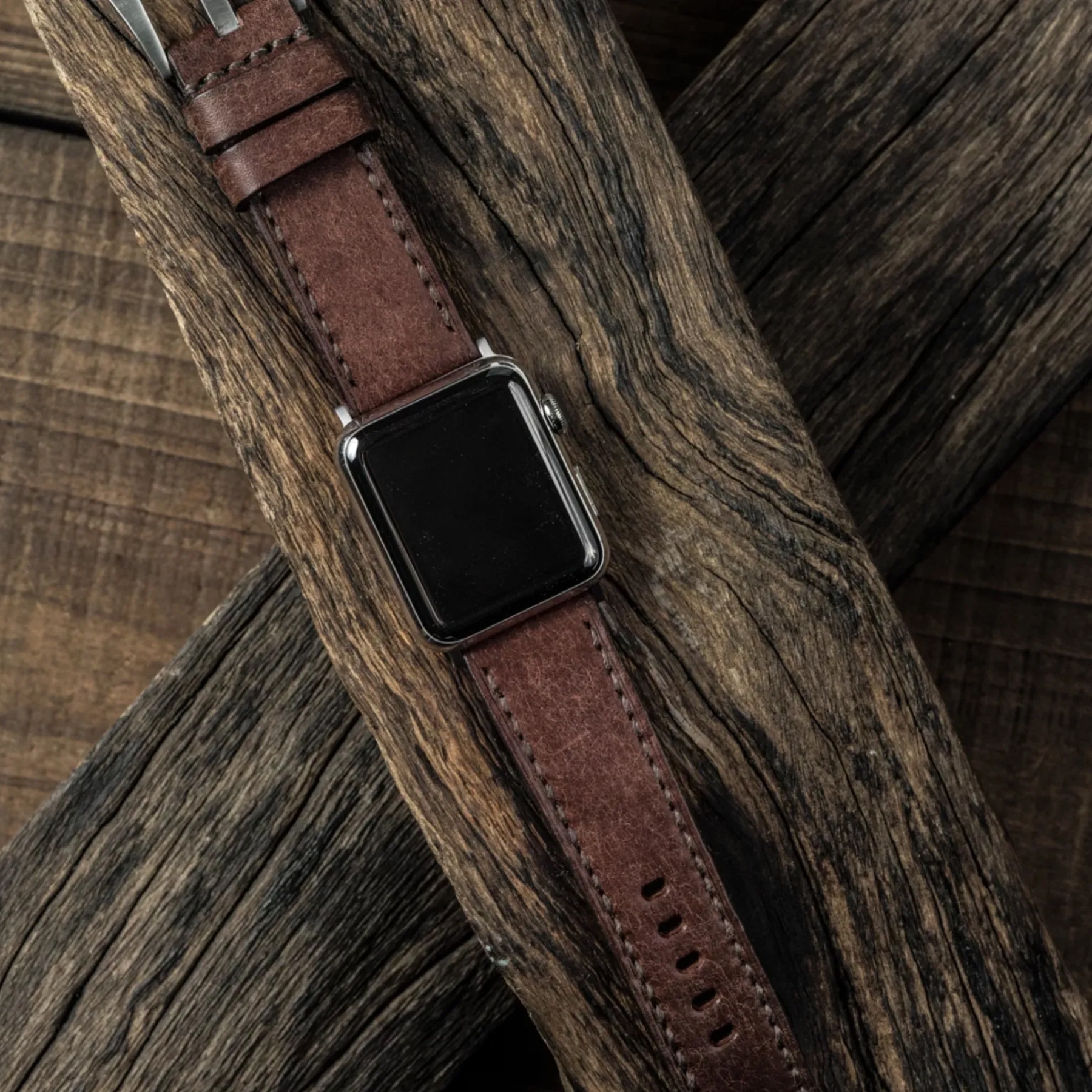 【沃坦】磨砂牛皮錶帶 Apple Watch / 005 深棕