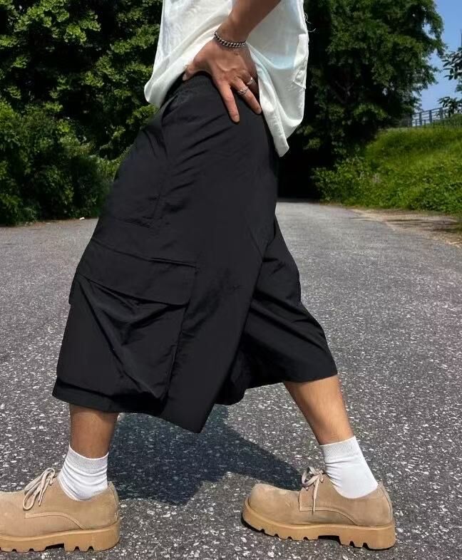 #MST001  [UNISEX] 索索料寬鬆工裝短褲