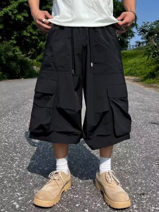 #MST001  [UNISEX] 索索料寬鬆工裝短褲