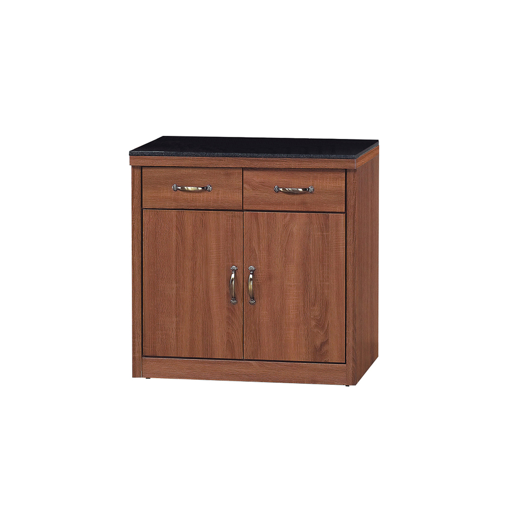 雷倫2.7尺工業風黑色石面收納餐櫃/碗盤櫃/置物矮櫃(下座)