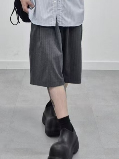 #MST002 [UNISEX] 條紋寬鬆西裝短褲