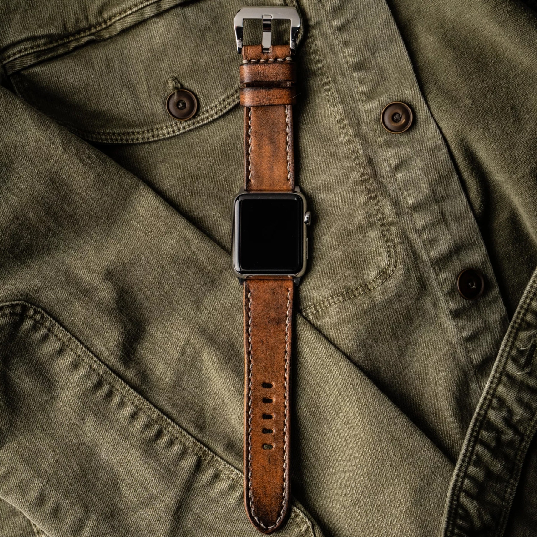 【沃坦】重度舊化真皮錶帶 Apple Watch / 002