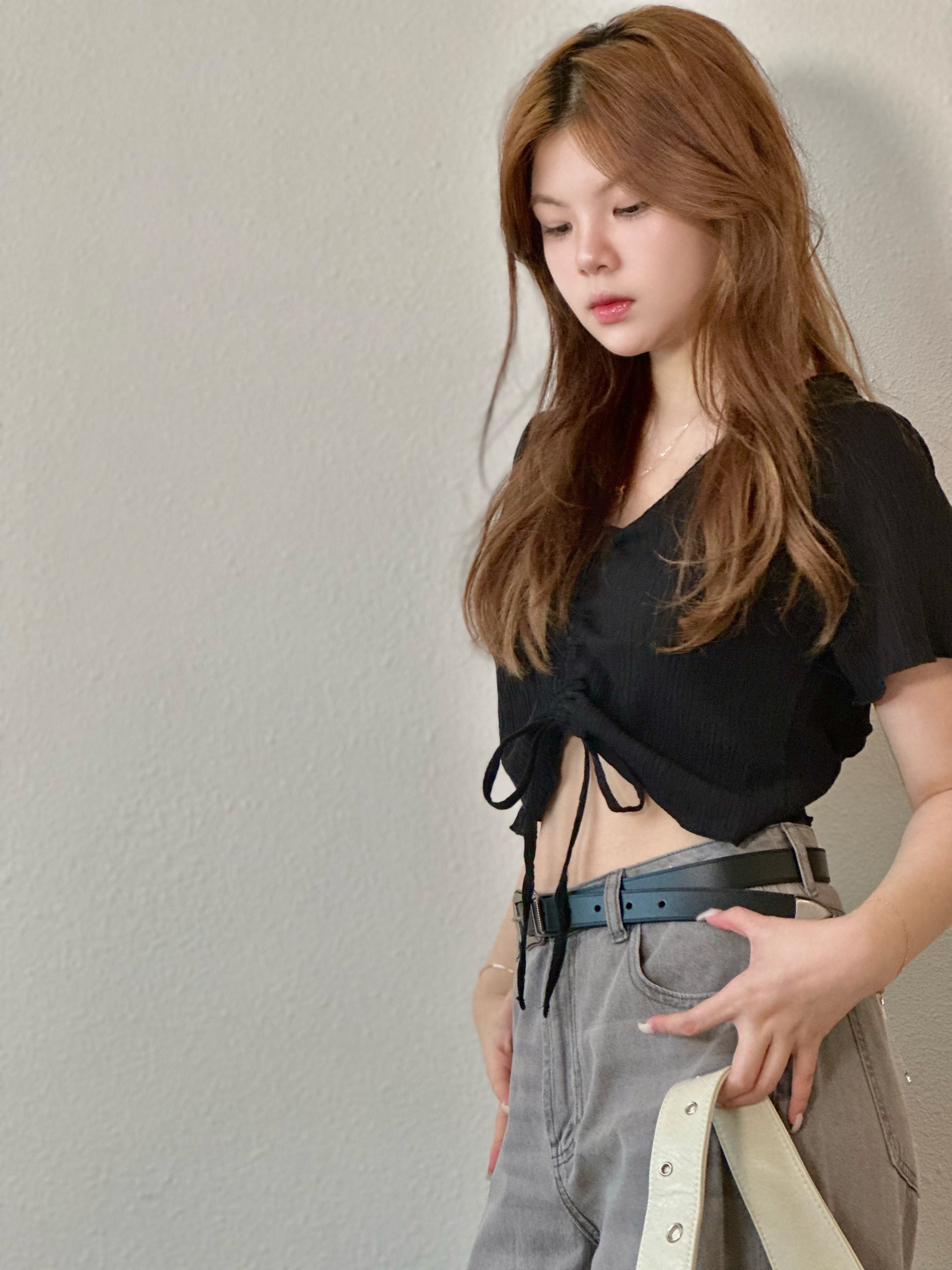 顯瘦2way ~ 大領短版上衣 - BL52697