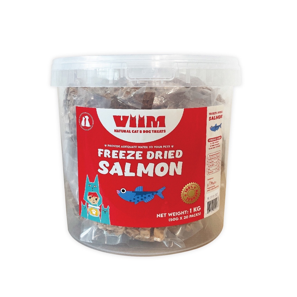 凍乾三文魚粒 (桶裝) 1Kg