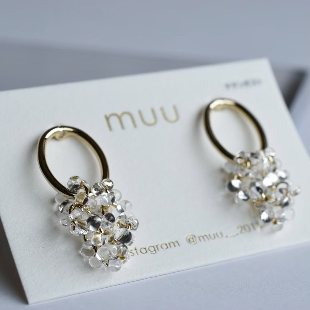[muu] oval | gold | 耳針 | NO.1