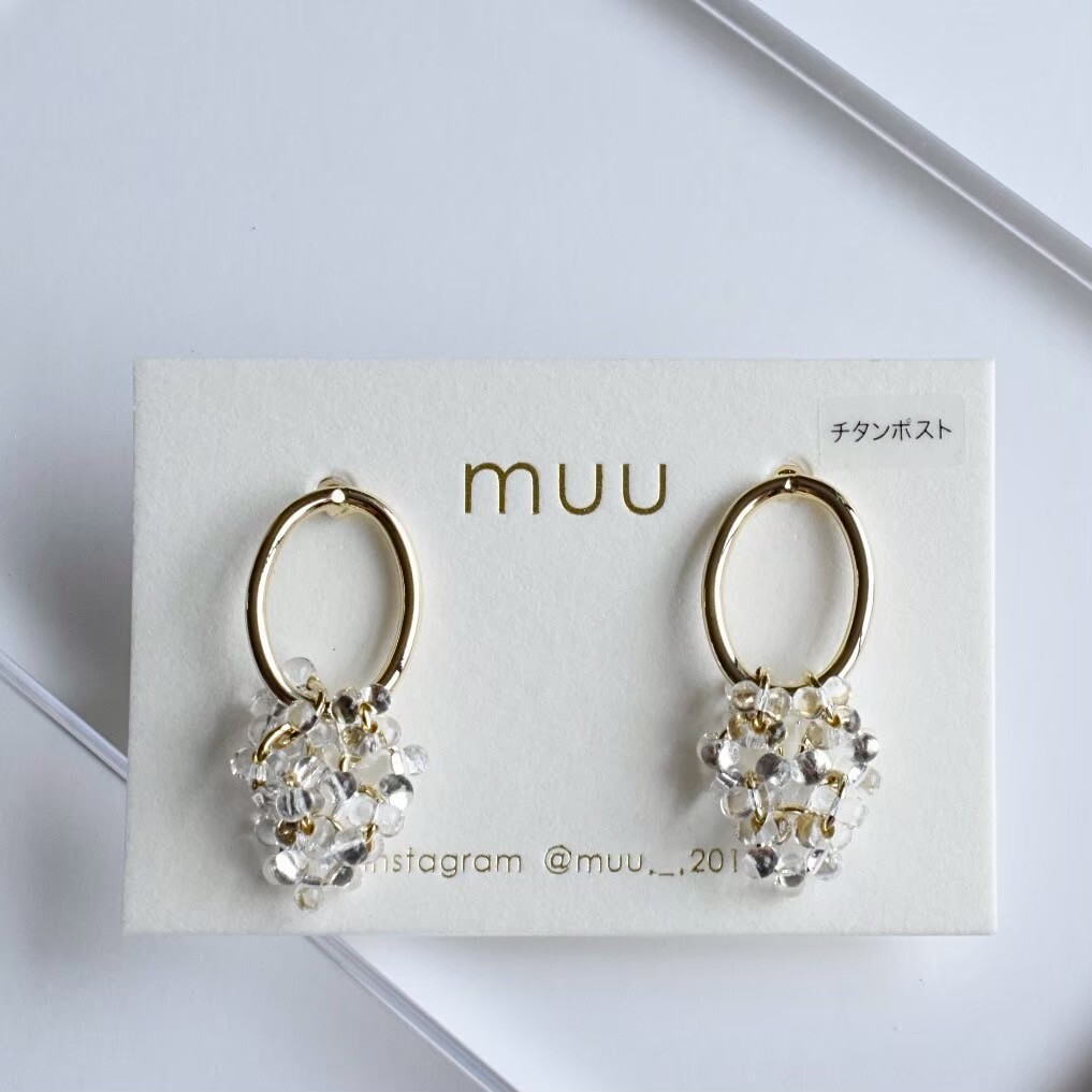 [muu] oval | gold | 耳針 | NO.1