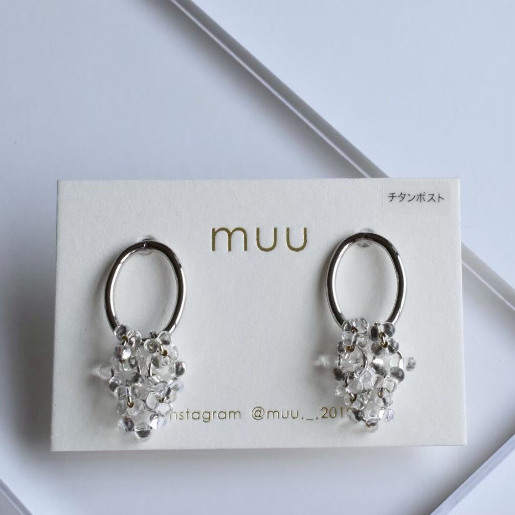 [muu] oval | silver | 耳針 | NO.2