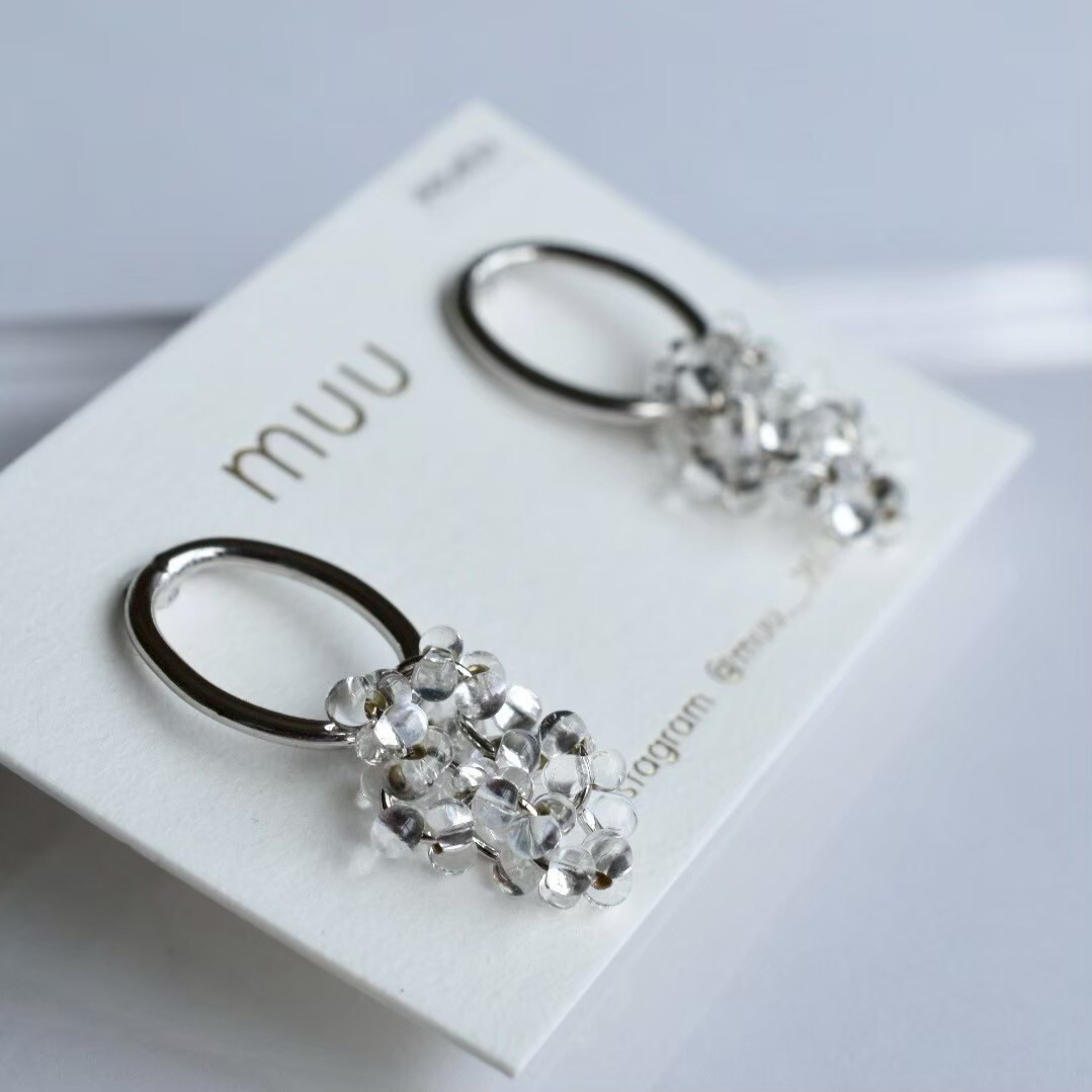 [muu] oval | silver | 耳針 | NO.2