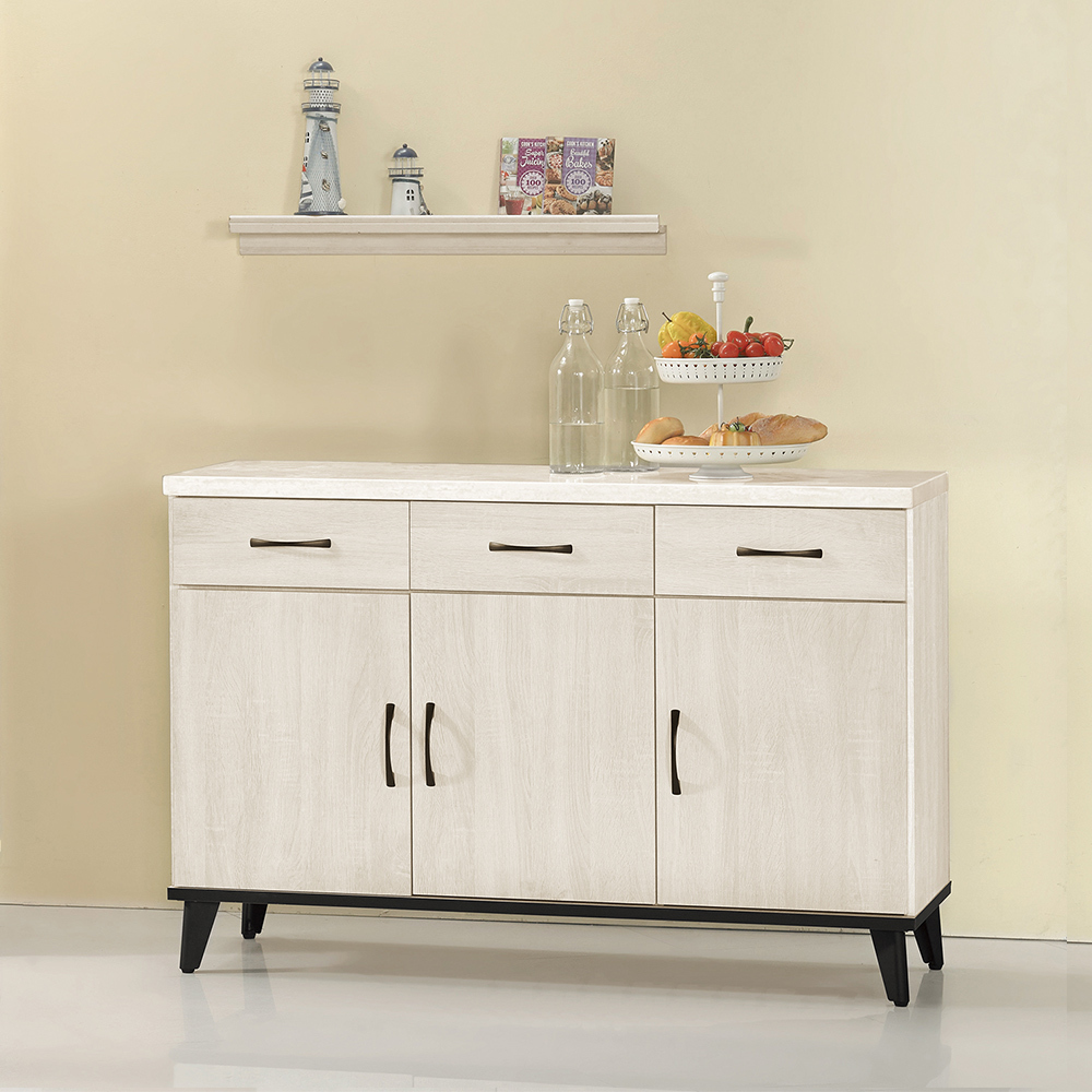 奧莉芙4尺仿石面收納餐櫃/碗盤櫃(下座)