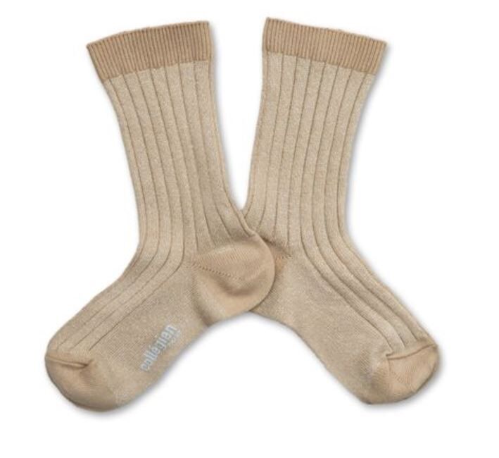 COLLEGIEN 金蔥羅紋襪 Victoire - Sable沙色