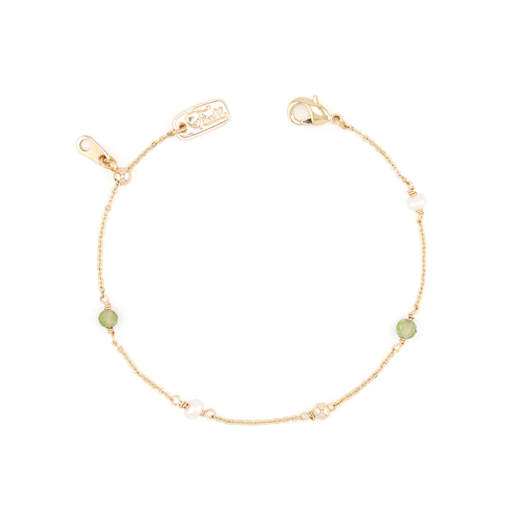 八月誕生石 • 風信子 • 重生的愛 – 珍珠橄欖石 – 手鍊