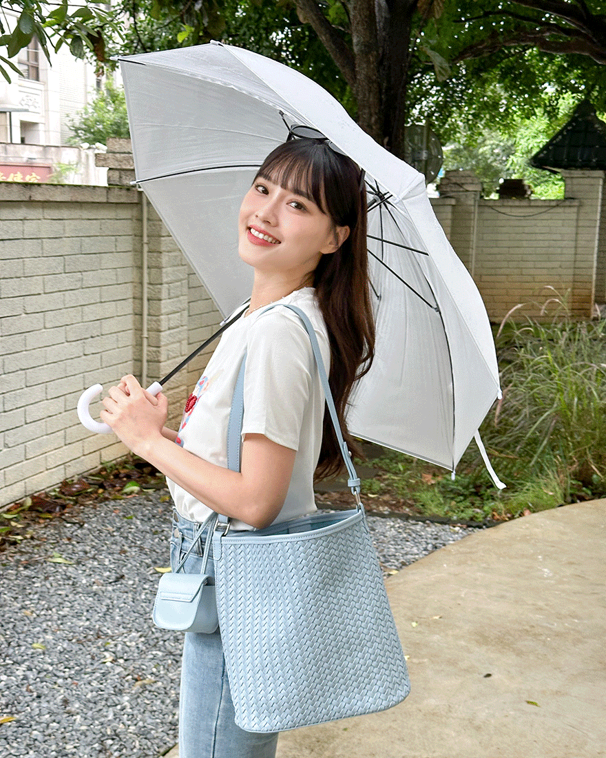 純粹格調三件組磁釦編織包-優雅藍