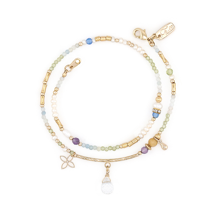 八月誕生石 • 月季 • 幸福 – 石英橄欖石 – 手鍊