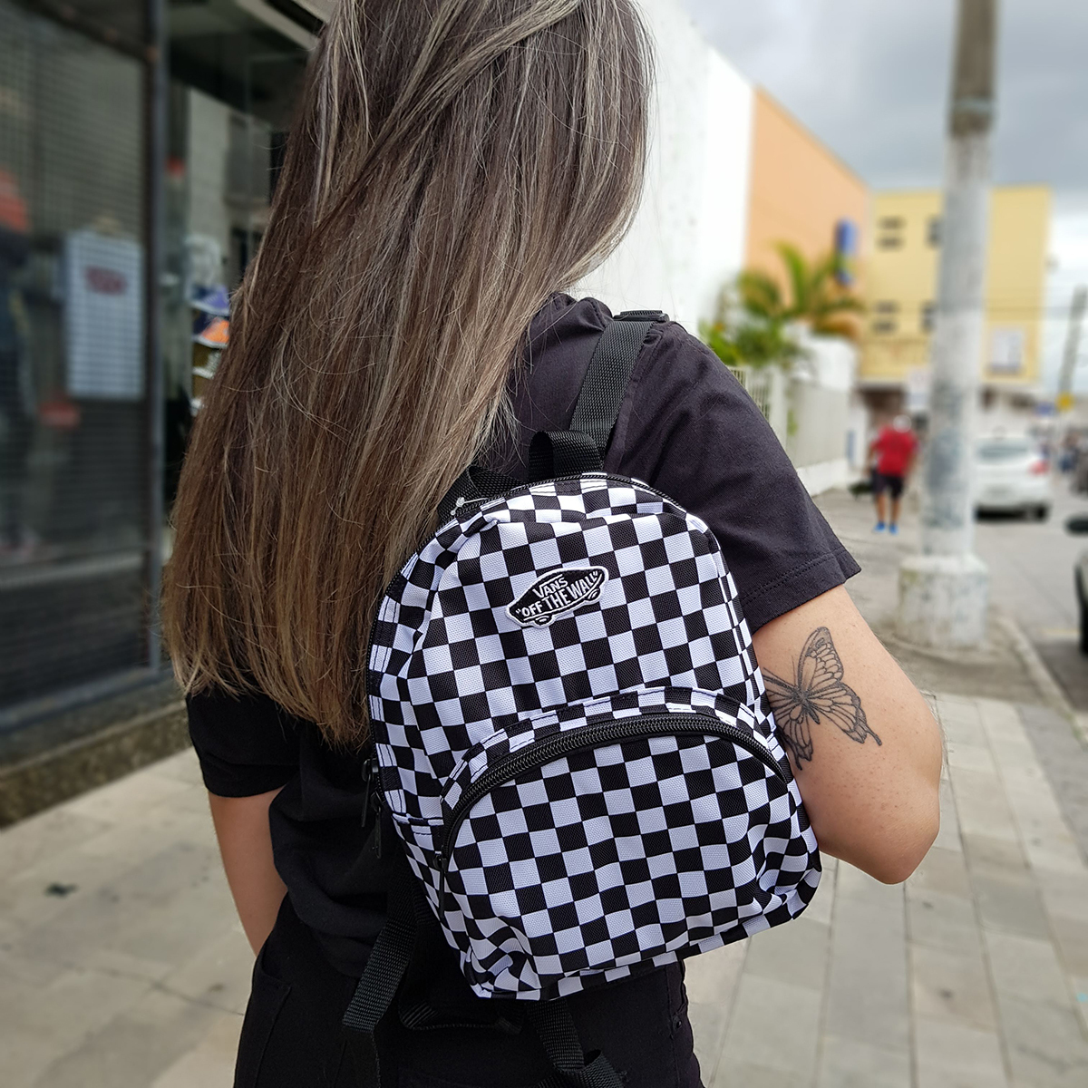 VANS 棋盤格迷你隨身包 黃白格子 可愛小包 側背腰包 VN0A3TXMSF1