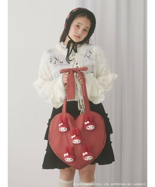 merry jenny / My Melody heart tote bag