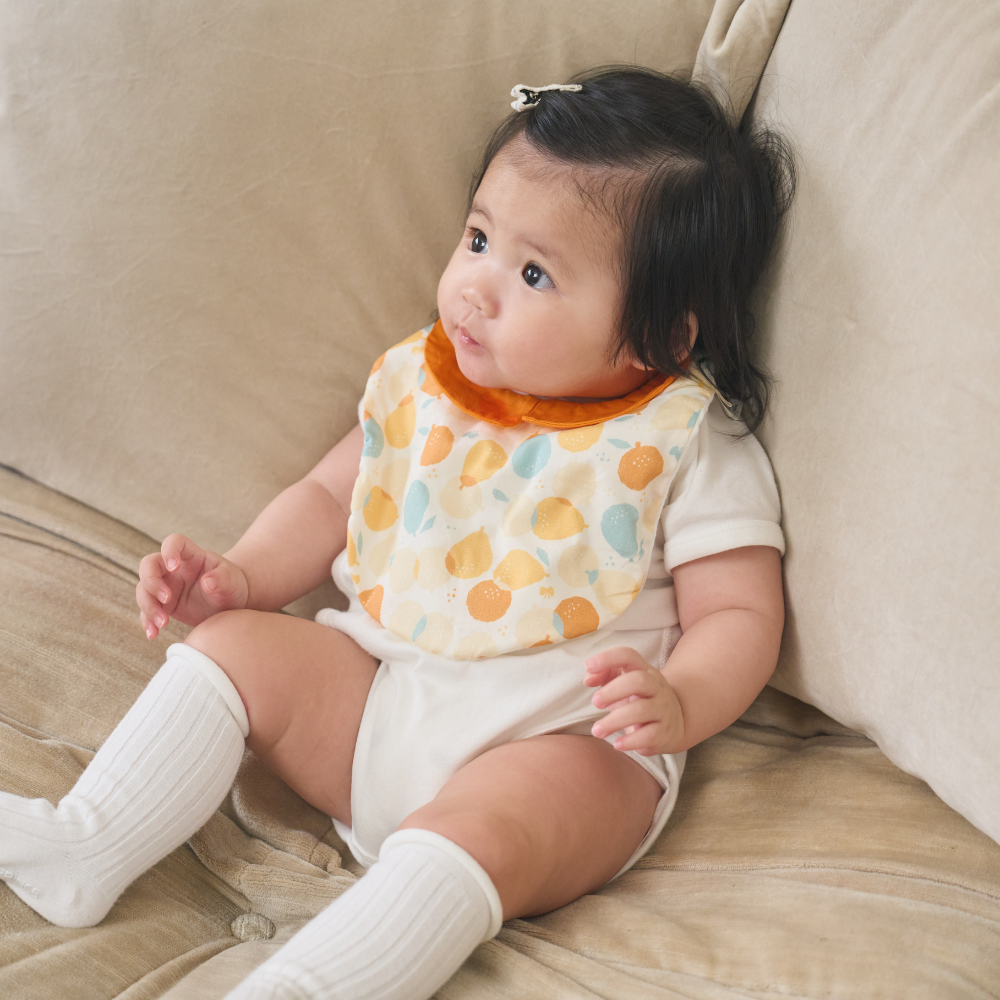 印花樂小圓領口水巾/寶柚桔利/活力黃綠