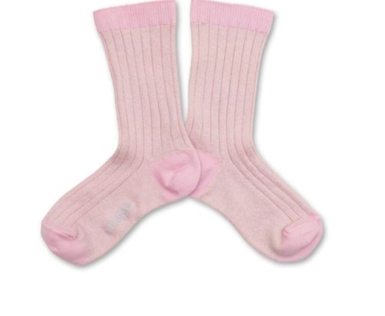 (預購) COLLEGIEN 金蔥羅紋襪 Victoire - 127 Rose Dragée 玫瑰糖粉