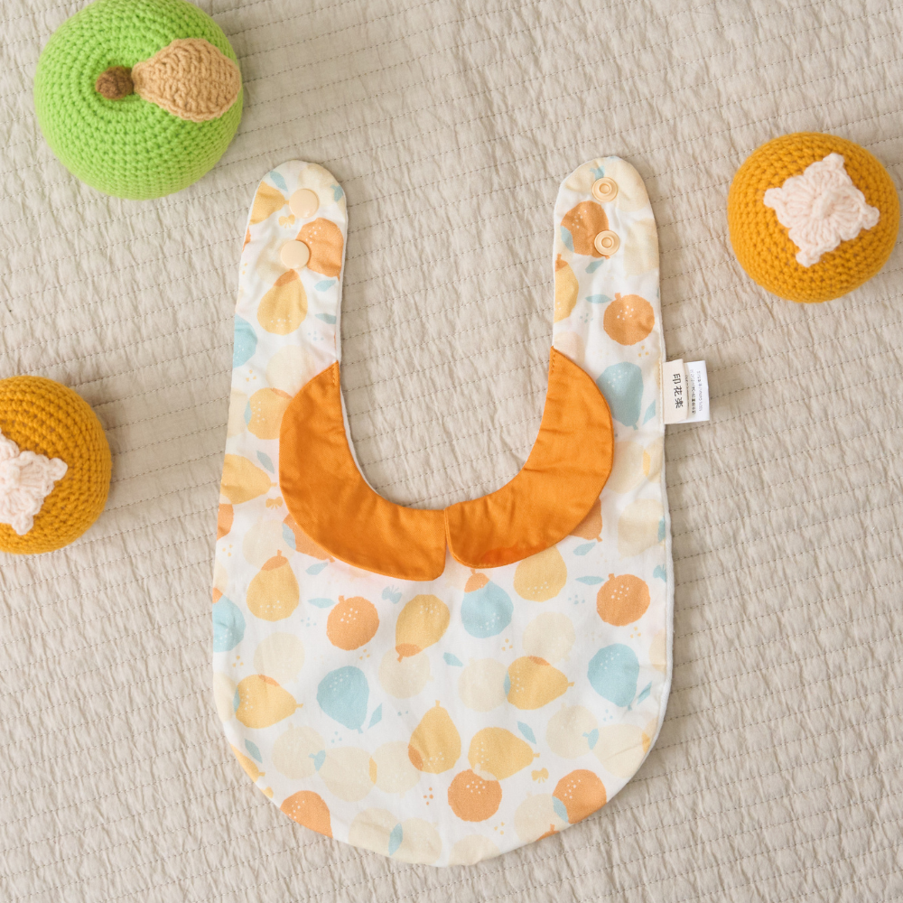 Round Collar Baby bib/Pomelo & Orange/Vitamin