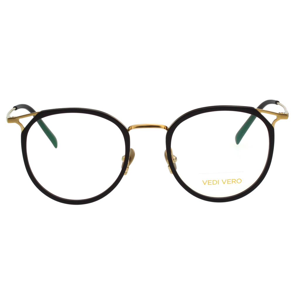 VEDI VERO 優雅小復古 β鈦 光學眼鏡(黑配金)VO9002