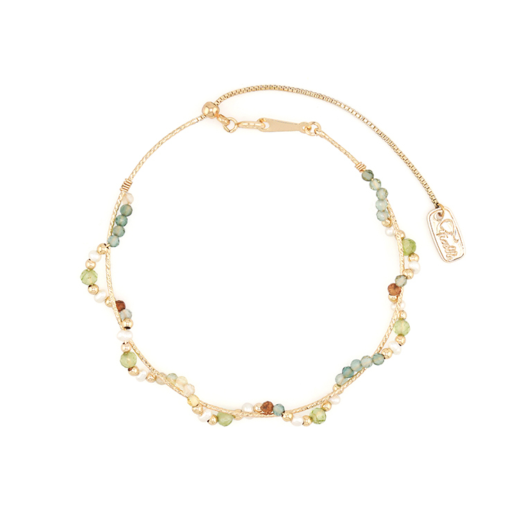 八月誕生石 • 噴泉草 • 愛如呼吸 – 橄欖綠水晶 – 手鍊