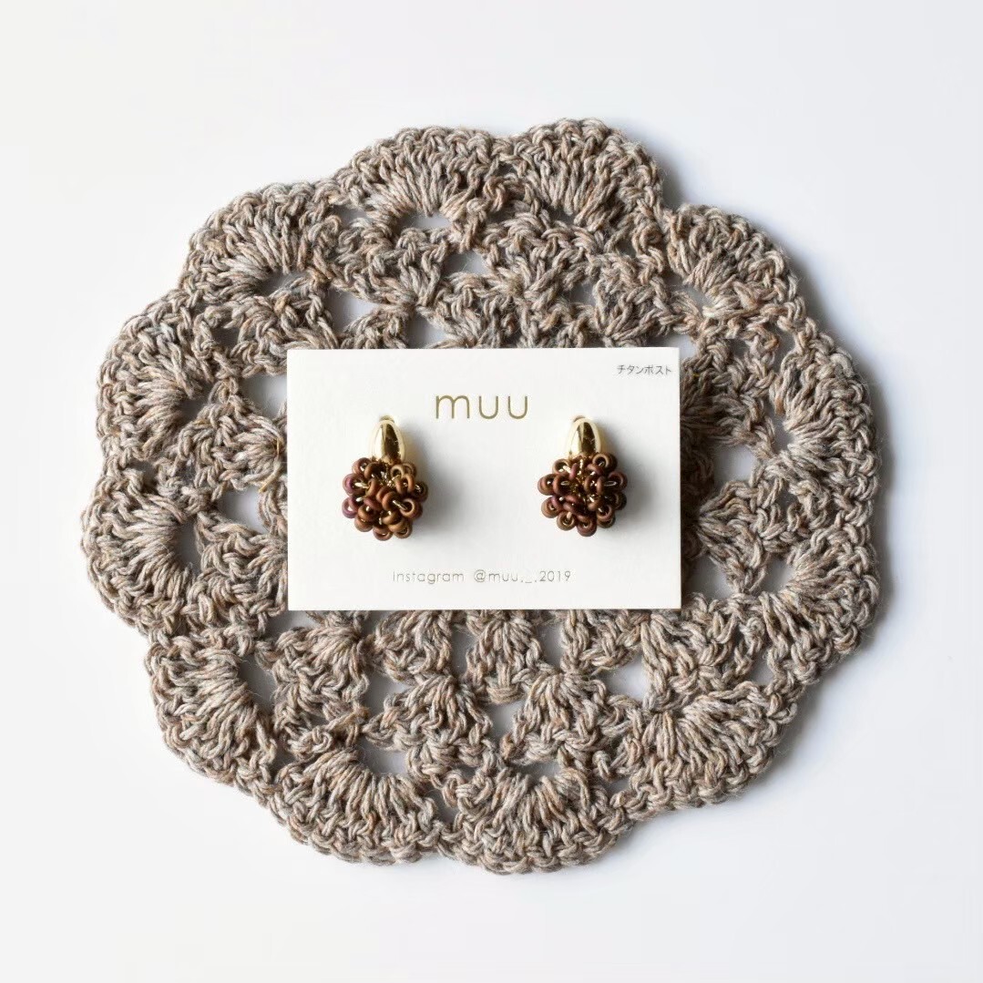 [muu] pofupofu knit | 赤色 | 耳夾 | NO.21