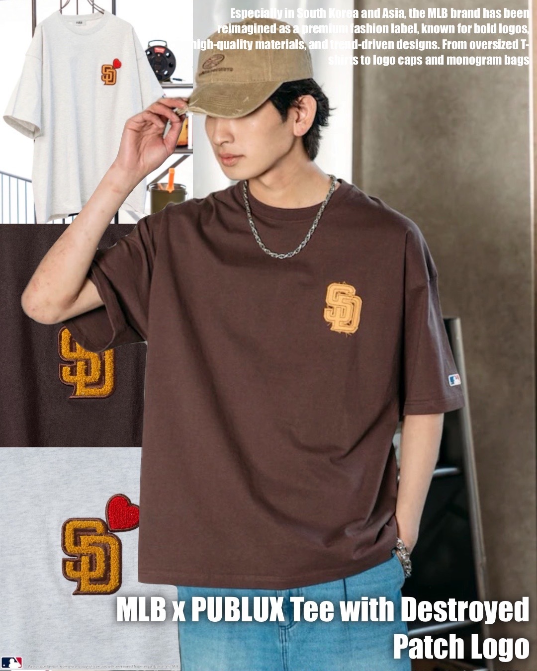 #日本連線預購 PUBLUX x MLB 破壞補丁LOGO 短踢 三色