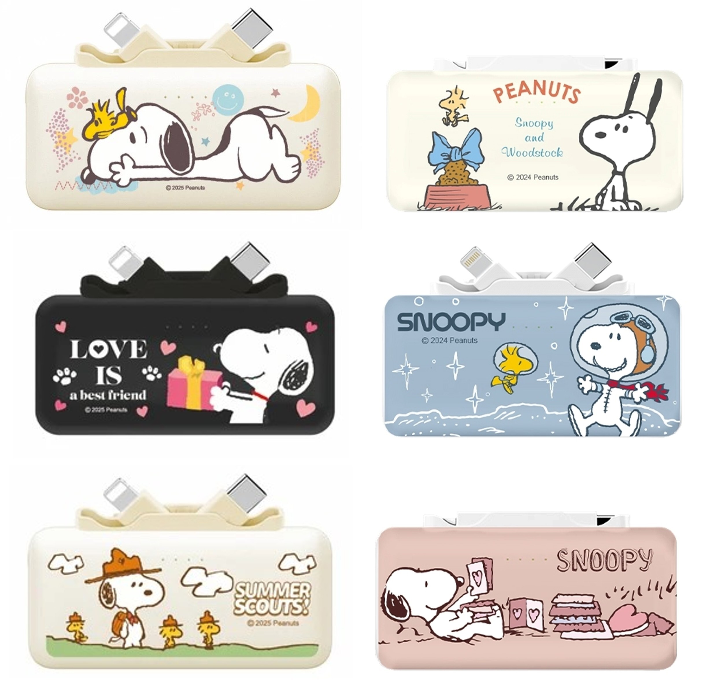 【SNOOPY 史努比】快充行動電源 5000mAh (Type-C + Lightning 雙接頭)