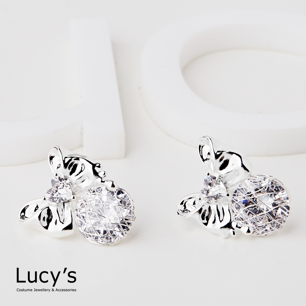 閃耀蝴蝶結 耳環 (123398)