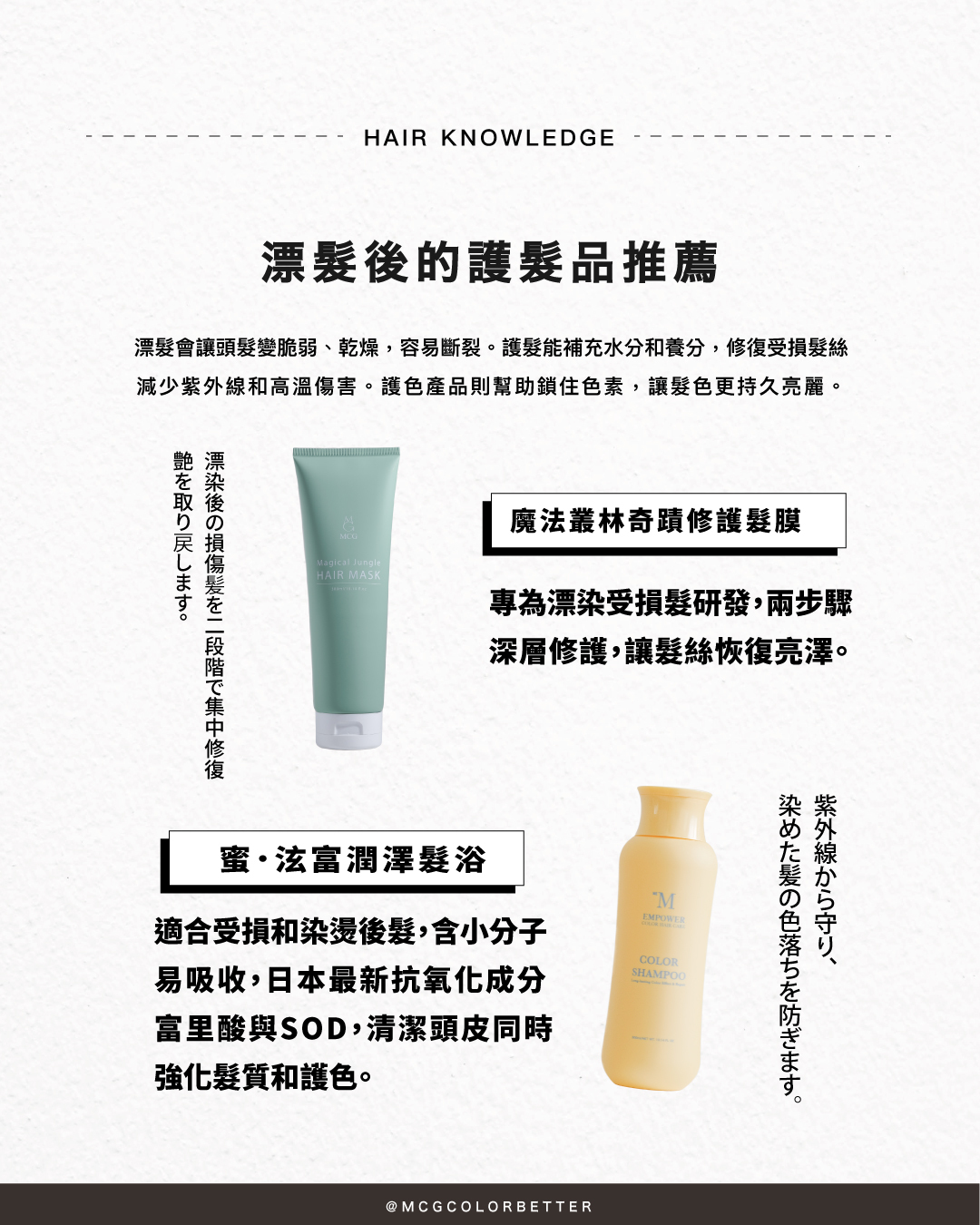 漂髮後的護髮品推薦