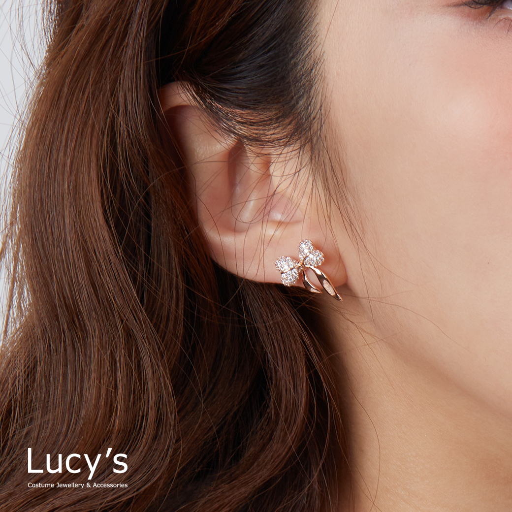 華麗蝴蝶結 耳環 (二色) (124445/124446)