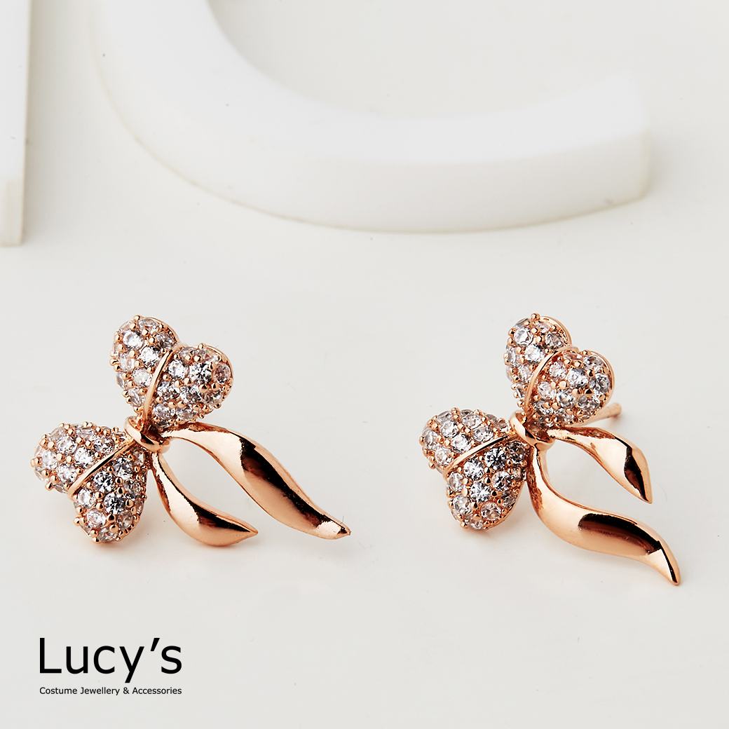 華麗蝴蝶結 耳環 (二色) (124445/124446)