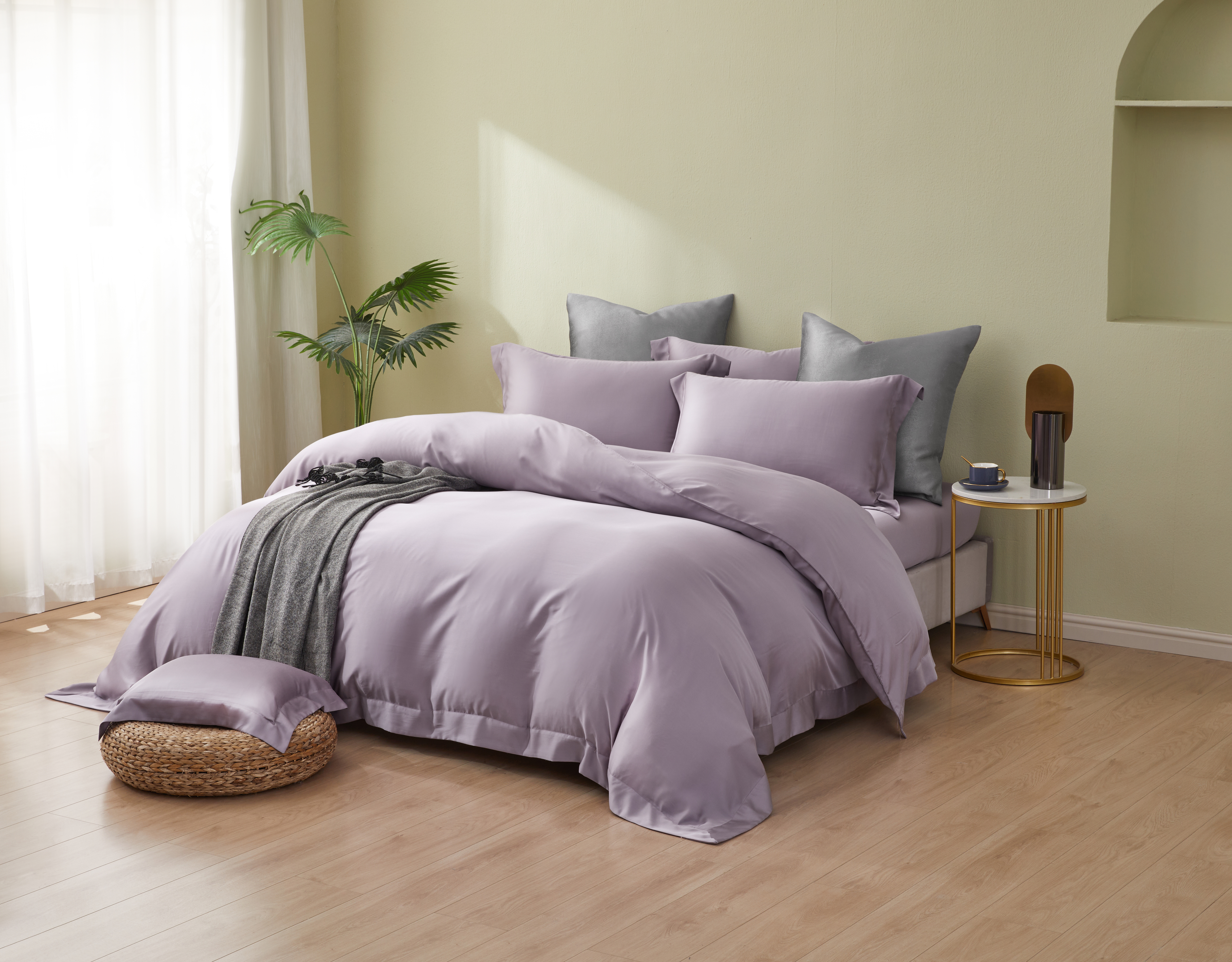 極簡風|100%100支素面天絲款|暮霞紫(有單人)