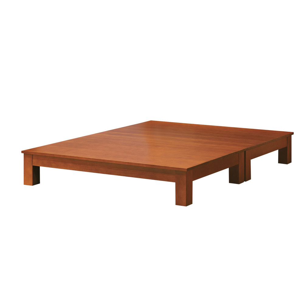 奧納斯5尺雙人柚木色實木床底(不含床頭片)